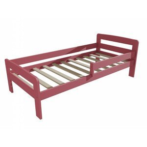 Dětská postel se zábranou VMK008C KIDS (Rozměr: 80 x 160 cm, Barva dřeva: barva růžová)