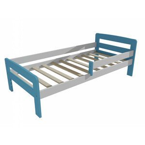 Dětská postel se zábranou VMK008C KIDS (Rozměr: 70 x 160 cm, Barva dřeva: barva modrá + bílá)