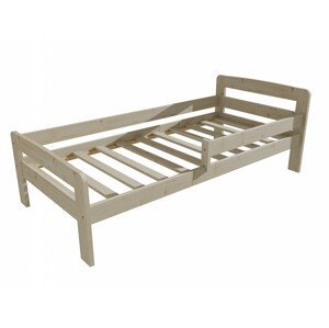 Dětská postel se zábranou VMK008C KIDS (Rozměr: 90 x 170 cm, Barva dřeva: surové dřevo)