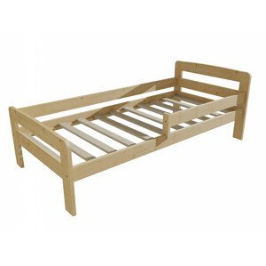 Dětská postel se zábranou VMK008C KIDS (Rozměr: 90 x 200 cm, Barva dřeva: bezbarvý lak)