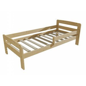 Dětská postel se zábranou VMK008C KIDS (Rozměr: 80 x 160 cm, Barva dřeva: bezbarvý lak)