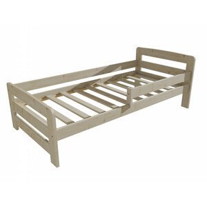 Dětská postel se zábranou VMK008D KIDS (Rozměr: 100 x 200 cm, Barva dřeva: surové dřevo)