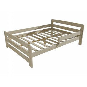 Dětská postel se zábranou VMK008D KIDS (Rozměr: 140 x 200 cm, Barva dřeva: surové dřevo)