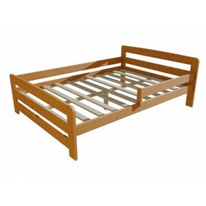 Dětská postel se zábranou VMK008D KIDS (Rozměr: 120 x 200 cm, Barva dřeva: moření olše)