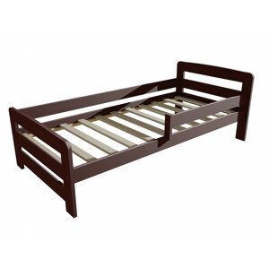 Dětská postel se zábranou VMK008D KIDS (Rozměr: 80 x 160 cm, Barva dřeva: moření ořech)