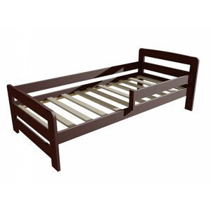 Dětská postel se zábranou VMK008D KIDS (Rozměr: 80 x 180 cm, Barva dřeva: moření ořech)