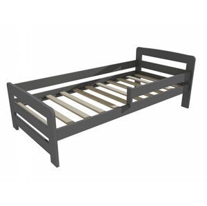 Dětská postel se zábranou VMK008D KIDS (Rozměr: 70 x 160 cm, Barva dřeva: barva šedá)