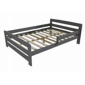 Dětská postel se zábranou VMK008D KIDS (Rozměr: 140 x 200 cm, Barva dřeva: barva šedá)