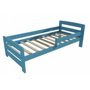Dětská postel se zábranou VMK008D KIDS (Rozměr: 70 x 160 cm, Barva dřeva: barva modrá)