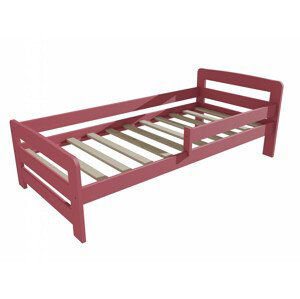 Dětská postel se zábranou VMK008D KIDS (Rozměr: 80 x 190 cm, Barva dřeva: barva růžová)