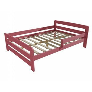 Dětská postel se zábranou VMK008D KIDS (Rozměr: 120 x 200 cm, Barva dřeva: barva růžová)