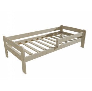 Dětská postel se zábranou VMK009C KIDS (Rozměr: 100 x 200 cm, Barva dřeva: surové dřevo)