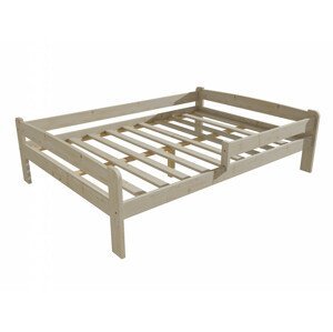 Dětská postel se zábranou VMK009C KIDS (Rozměr: 120 x 200 cm, Barva dřeva: surové dřevo)