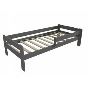 Dětská postel se zábranou VMK009C KIDS (Rozměr: 80 x 160 cm, Barva dřeva: barva šedá)