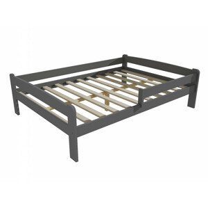 Dětská postel se zábranou VMK009C KIDS (Rozměr: 120 x 200 cm, Barva dřeva: barva šedá)