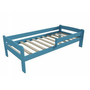 Dětská postel se zábranou VMK009C KIDS (Rozměr: 80 x 160 cm, Barva dřeva: barva modrá)