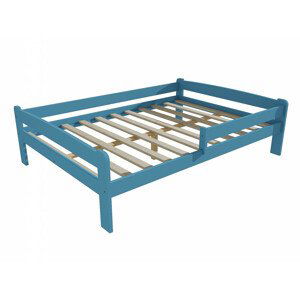 Dětská postel se zábranou VMK009C KIDS (Rozměr: 120 x 200 cm, Barva dřeva: barva modrá)