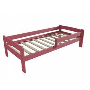Dětská postel se zábranou VMK009C KIDS (Rozměr: 70 x 160 cm, Barva dřeva: barva růžová)