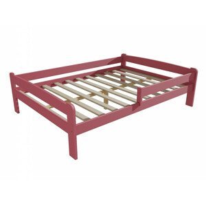 Dětská postel se zábranou VMK009C KIDS (Rozměr: 120 x 200 cm, Barva dřeva: barva růžová)
