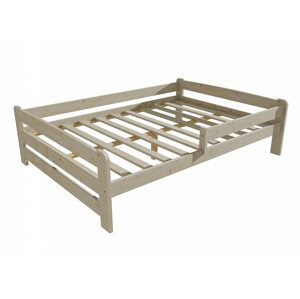 Dětská postel se zábranou VMK009D KIDS (Rozměr: 120 x 200 cm, Barva dřeva: surové dřevo)