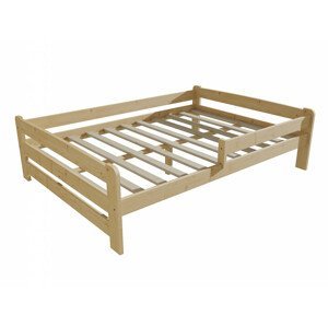 Dětská postel se zábranou VMK009D KIDS (Rozměr: 120 x 200 cm, Barva dřeva: bezbarvý lak)