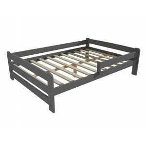 Dětská postel se zábranou VMK009D KIDS (Rozměr: 140 x 200 cm, Barva dřeva: barva šedá)
