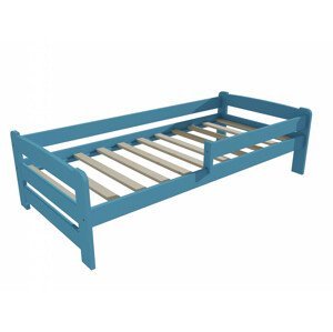 Dětská postel se zábranou VMK009D KIDS (Rozměr: 70 x 160 cm, Barva dřeva: barva modrá)