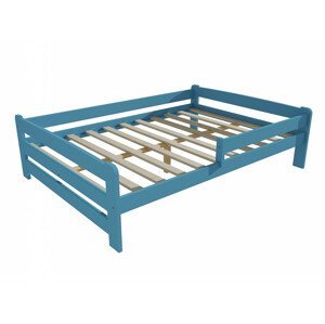 Dětská postel se zábranou VMK009D KIDS (Rozměr: 140 x 200 cm, Barva dřeva: barva modrá)