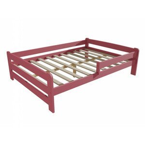 Dětská postel se zábranou VMK009D KIDS (Rozměr: 140 x 200 cm, Barva dřeva: barva růžová)