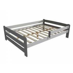 Dětská postel se zábranou VMK009D KIDS (Rozměr: 140 x 200 cm, Barva dřeva: barva šedá + bílá)