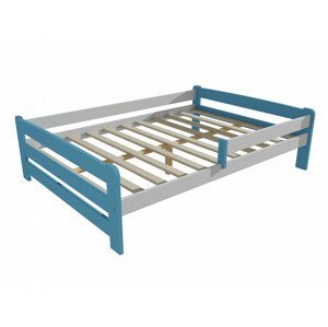 Dětská postel se zábranou VMK009D KIDS (Rozměr: 140 x 200 cm, Barva dřeva: barva modrá + bílá)
