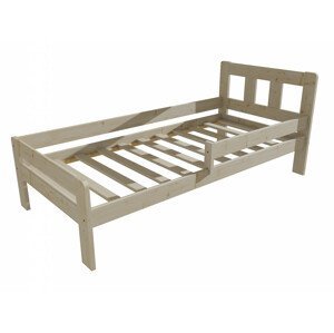 Dětská postel se zábranou VMK010C KIDS (Rozměr: 100 x 200 cm, Barva dřeva: surové dřevo)