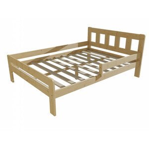 Dětská postel se zábranou VMK010C KIDS (Rozměr: 120 x 200 cm, Barva dřeva: bezbarvý lak)