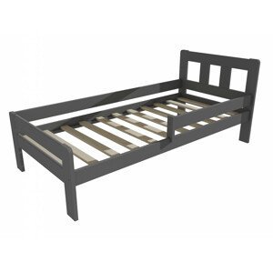 Dětská postel se zábranou VMK010C KIDS (Rozměr: 80 x 160 cm, Barva dřeva: barva šedá)