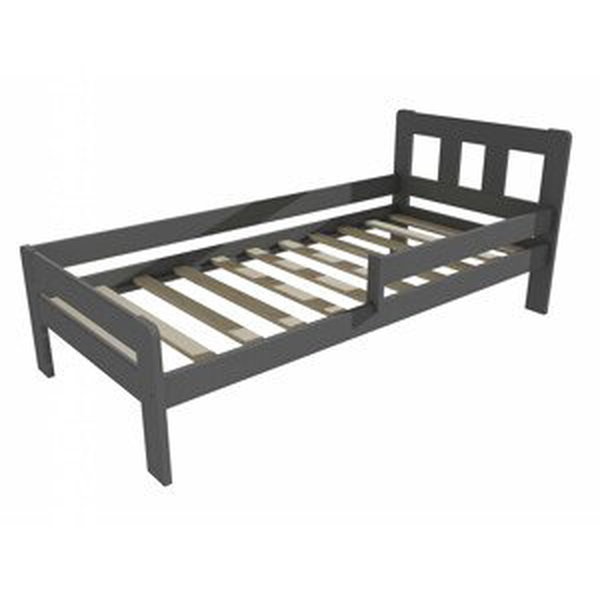 Dětská postel se zábranou VMK010C KIDS (Rozměr: 80 x 190 cm, Barva dřeva: barva šedá)