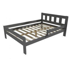 Dětská postel se zábranou VMK010C KIDS (Rozměr: 140 x 200 cm, Barva dřeva: barva šedá)