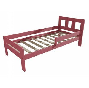 Dětská postel se zábranou VMK010C KIDS (Rozměr: 70 x 160 cm, Barva dřeva: barva růžová)