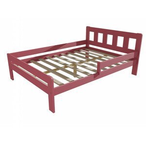 Dětská postel se zábranou VMK010C KIDS (Rozměr: 120 x 200 cm, Barva dřeva: barva růžová)