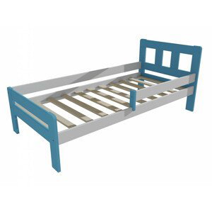 Dětská postel se zábranou VMK010C KIDS (Rozměr: 70 x 160 cm, Barva dřeva: barva modrá + bílá)
