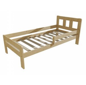 Dětská postel se zábranou VMK010C KIDS (Rozměr: 80 x 200 cm, Barva dřeva: bezbarvý lak)
