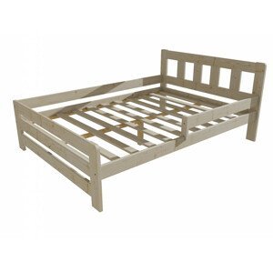 Dětská postel se zábranou VMK010D KIDS (Rozměr: 120 x 200 cm, Barva dřeva: surové dřevo)