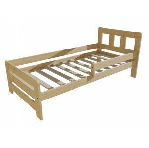 Dětská postel se zábranou VMK010D KIDS (Rozměr: 100 x 200 cm, Barva dřeva: bezbarvý lak)
