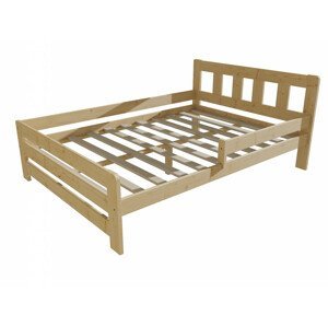 Dětská postel se zábranou VMK010D KIDS (Rozměr: 120 x 200 cm, Barva dřeva: bezbarvý lak)