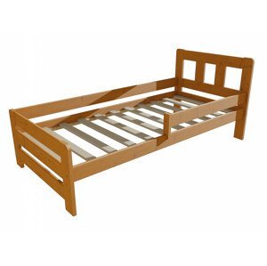 Dětská postel se zábranou VMK010D KIDS (Rozměr: 70 x 160 cm, Barva dřeva: moření olše)