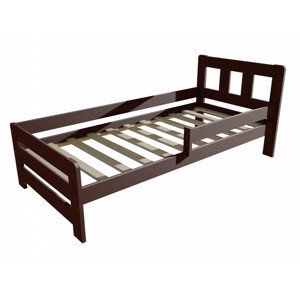 Dětská postel se zábranou VMK010D KIDS (Rozměr: 80 x 160 cm, Barva dřeva: moření ořech)