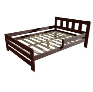Dětská postel se zábranou VMK010D KIDS (Rozměr: 140 x 200 cm, Barva dřeva: moření ořech)