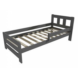 Dětská postel se zábranou VMK010D KIDS (Rozměr: 70 x 160 cm, Barva dřeva: barva šedá)