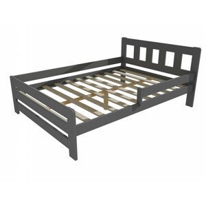 Dětská postel se zábranou VMK010D KIDS (Rozměr: 120 x 200 cm, Barva dřeva: barva šedá)