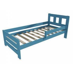 Dětská postel se zábranou VMK010D KIDS (Rozměr: 70 x 160 cm, Barva dřeva: barva modrá)