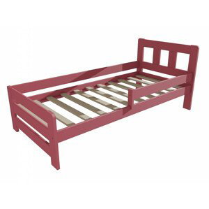 Dětská postel se zábranou VMK010D KIDS (Rozměr: 70 x 160 cm, Barva dřeva: barva růžová)